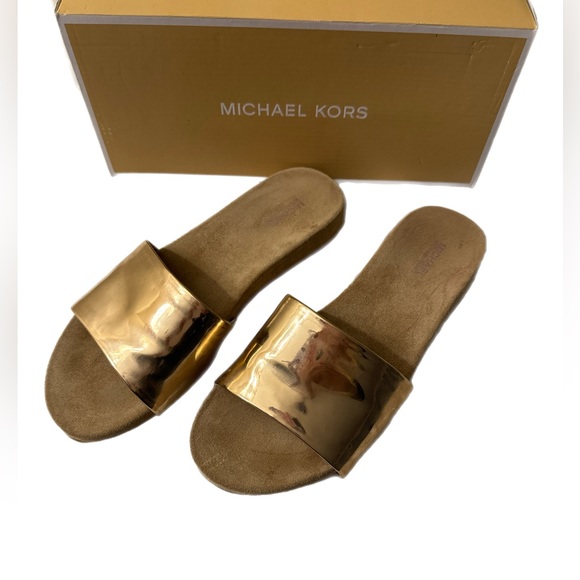 Michael Kors “Soft Pink” metallic slides- size 7M - Picture 5 of 11